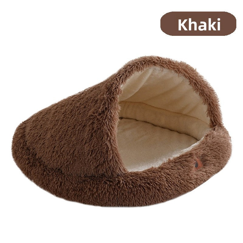 Enclosed Plush Pet Bed with Waterproof Option