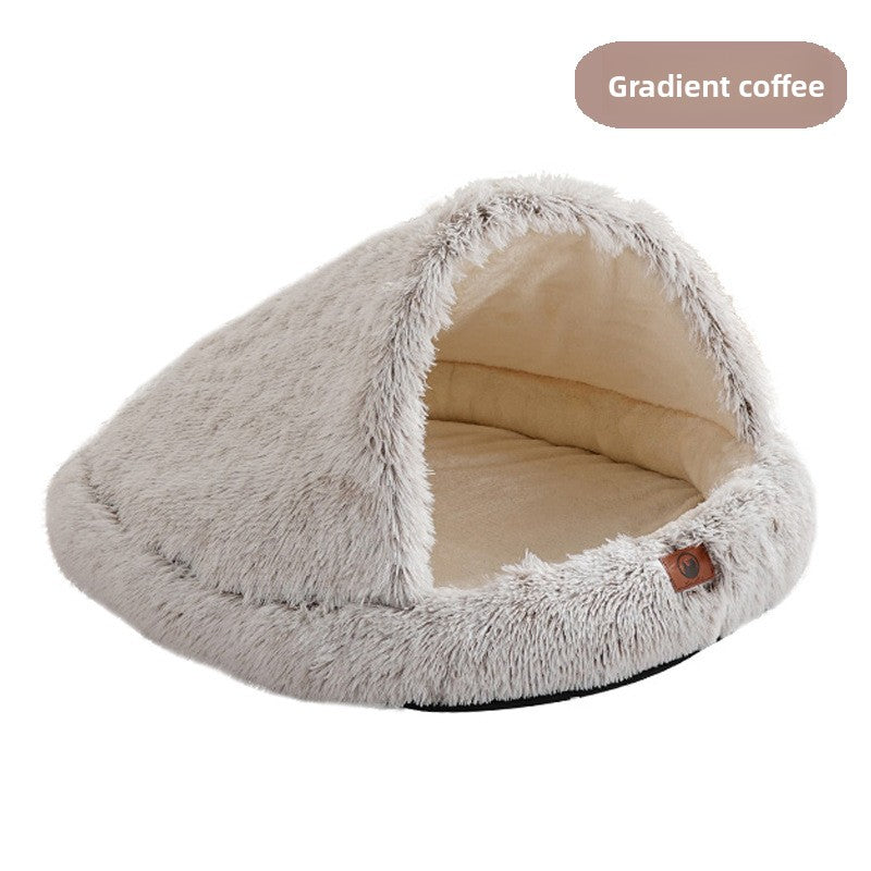 Enclosed Plush Pet Bed with Waterproof Option